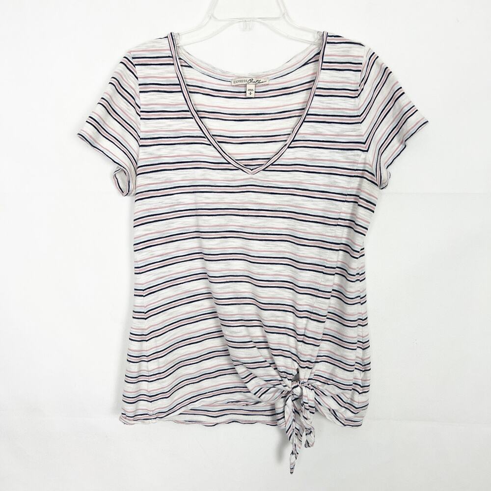 Express Women's Striped Tie Front Top Size Small